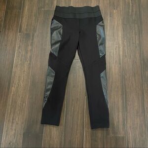 ANDRE BADI BLACK PANTS FAUX LEATHER DETAIL SIZE 28